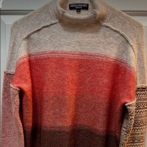 Central Park West New York Color block Mockneck Stretch Peach XS